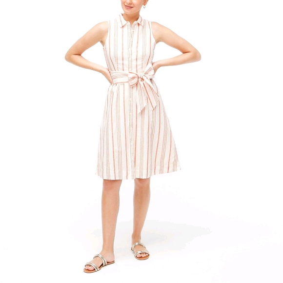 🆕️ J Crew Sleeveless Tie Waist Shirtdress - Picture 8 of 10